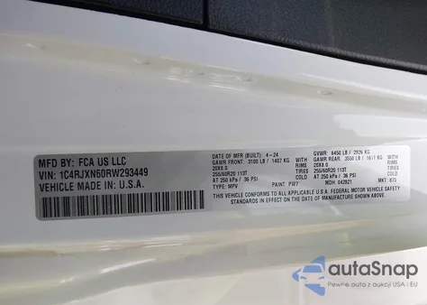 2024 Jeep Wrangler 4Xe z USA, uszkodzony, nr VIN 1C4RJXN60RW293449